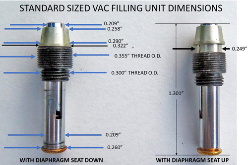 PARKER VACUMATIC LOCKDOWN FILLING UNITS, STD SIZE AND OVERSIZED, NEW AND UNUSED